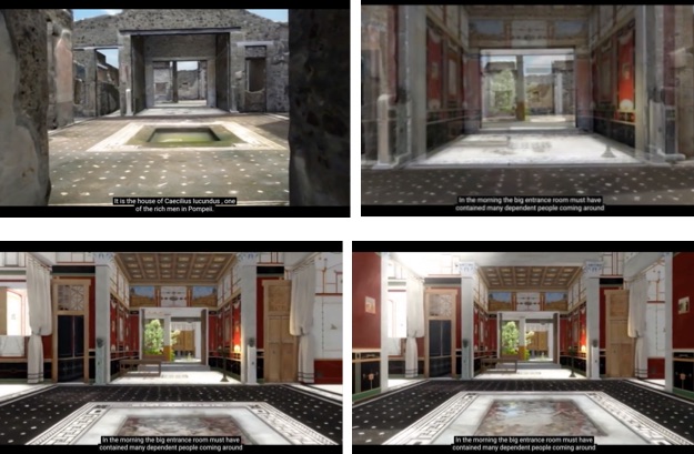 Screen captures of the video of Swedish Pompeii Project’s 3-D model