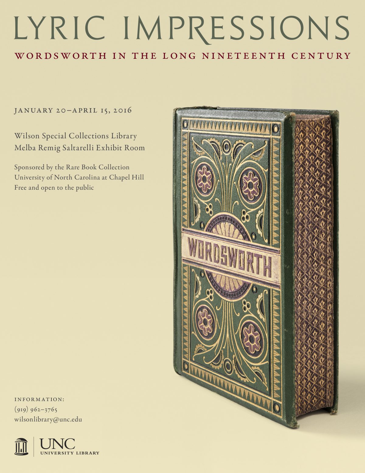 Assessment of UNC Rare Book Collection’s “Lyric Impressions: Wordsworth in the Long Nineteenth Century” Exhibition